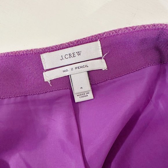 J. Crew No. 2 Pencil Skirt Manor Purple Wool Size 4 - Picture 3 of 5